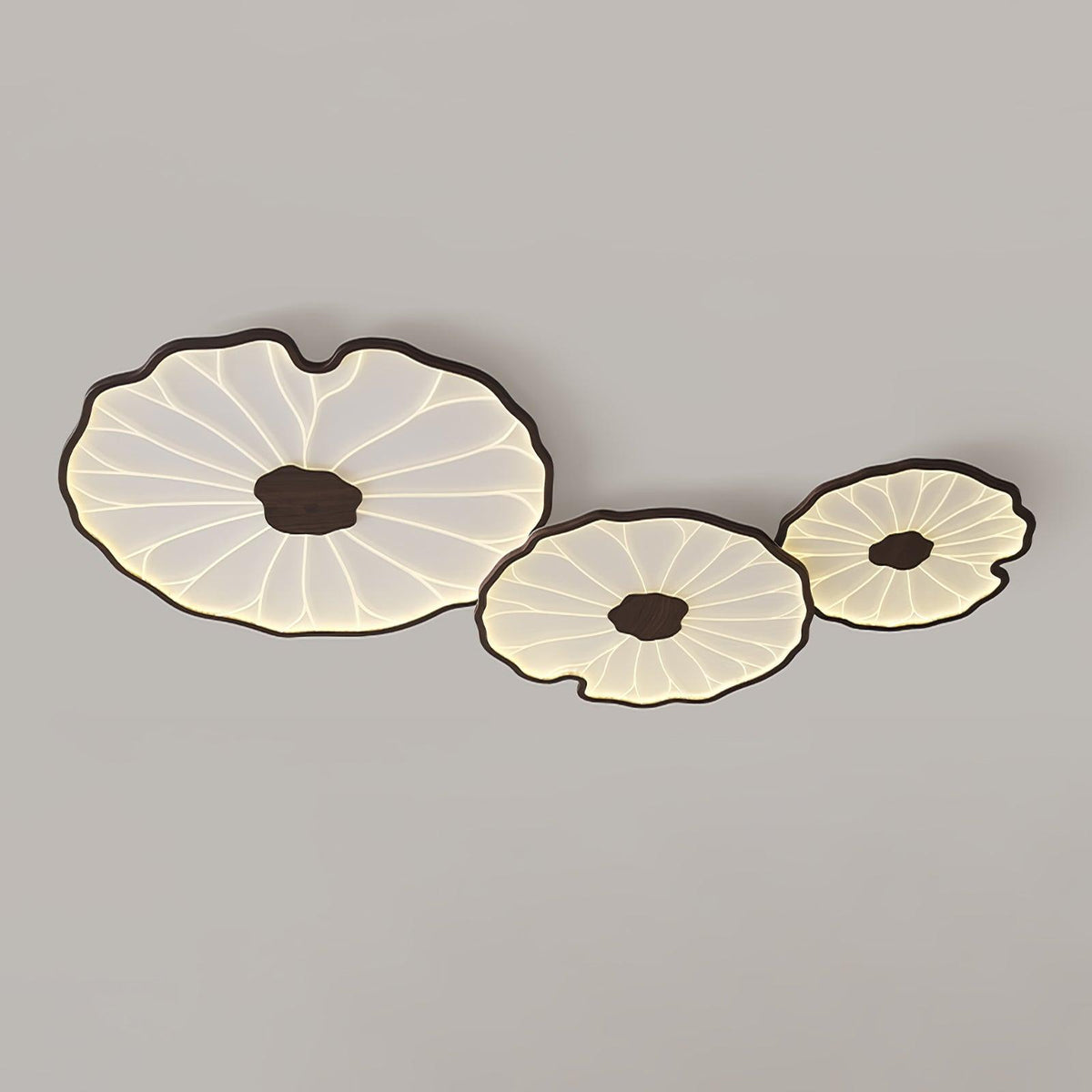 Nymphea Wood Grain LED Flush Mount Ceiling Light
