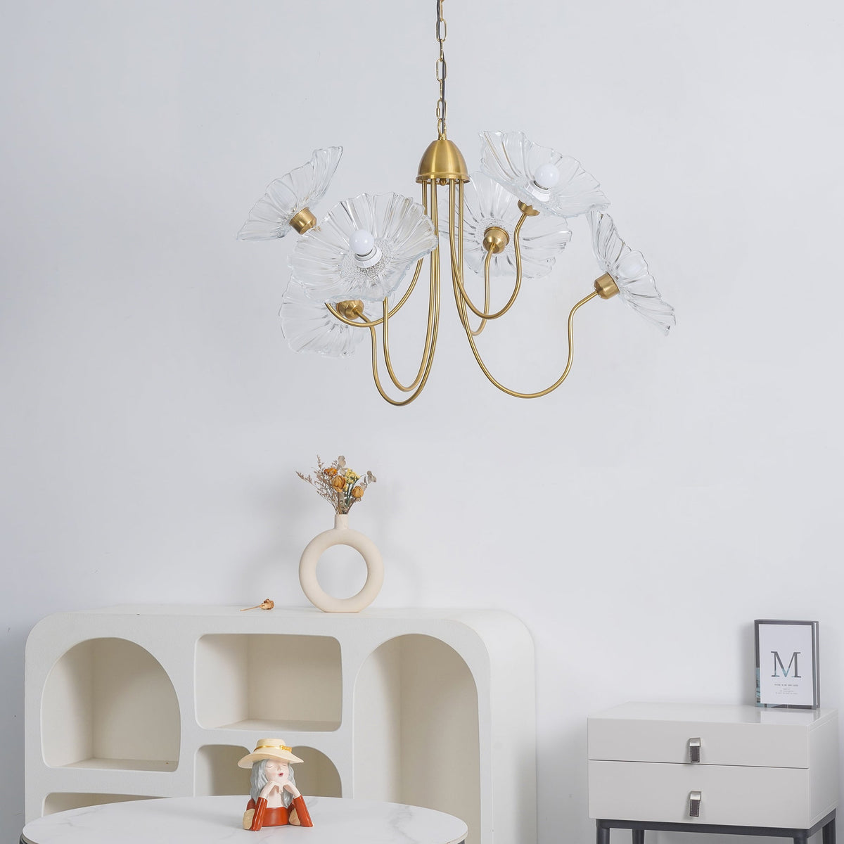 Ulani Lotus Leaf Glass Chandelier