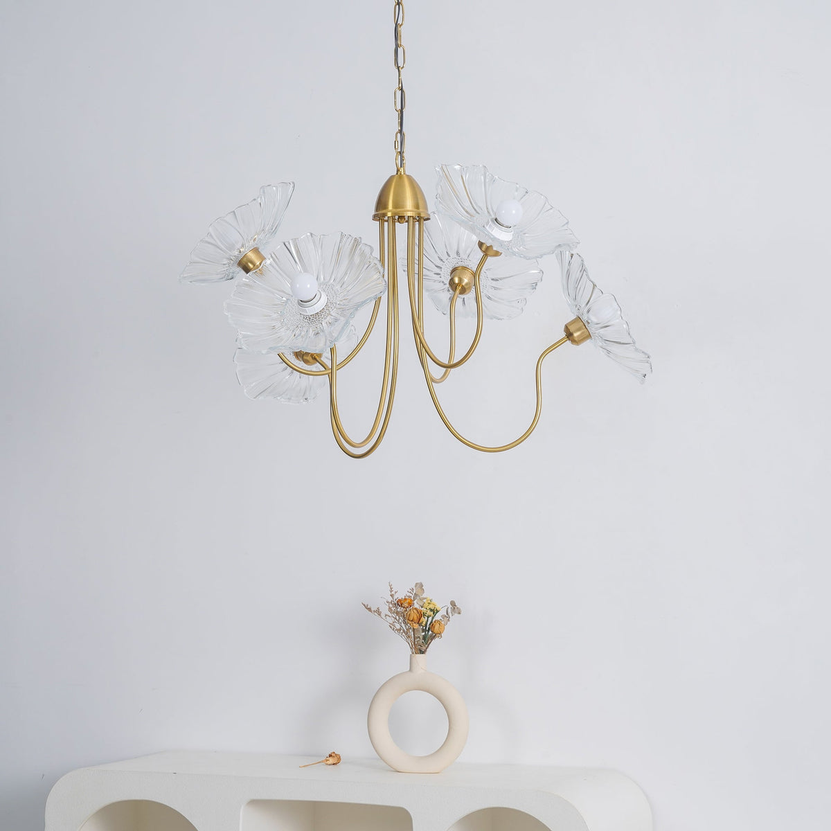 Ulani Lotus Leaf Glass Chandelier