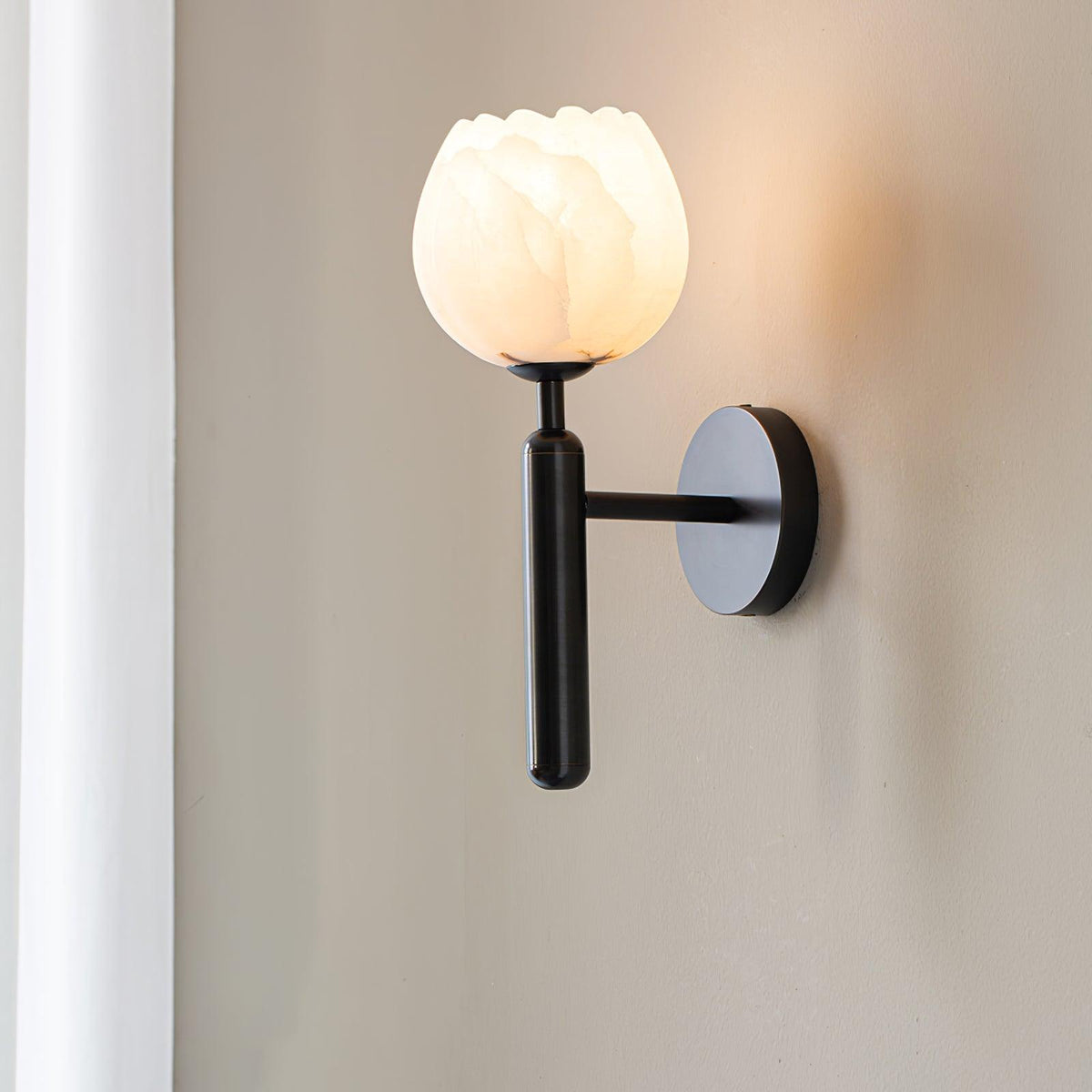 Mian Alabaster Flower Wall Sconce