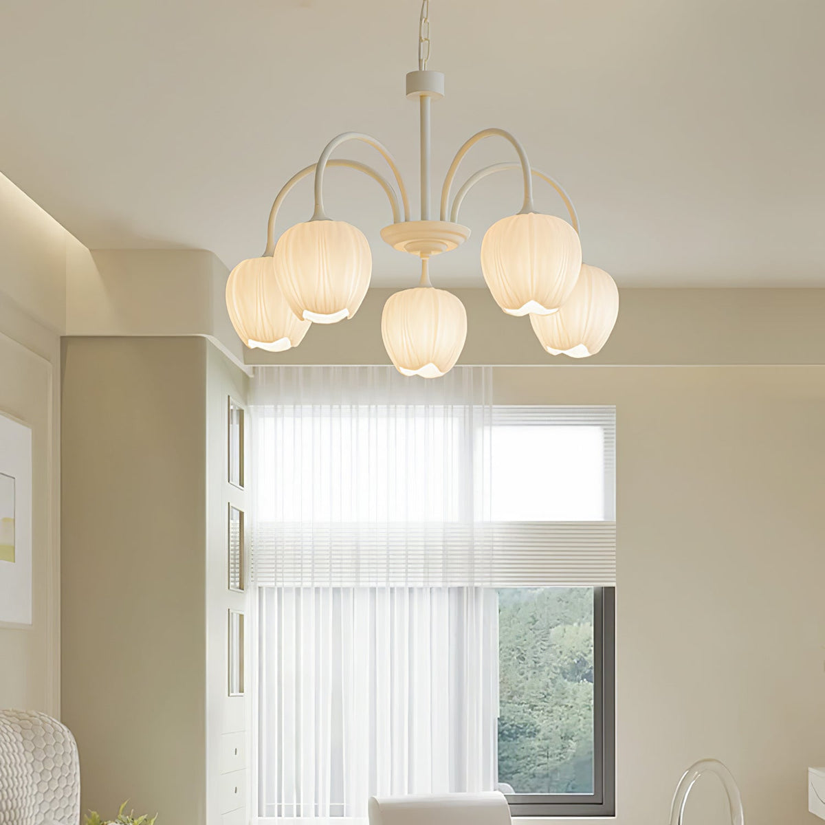 Tulipa Tulip Glass Multi Head Chandelier Ceiling Light