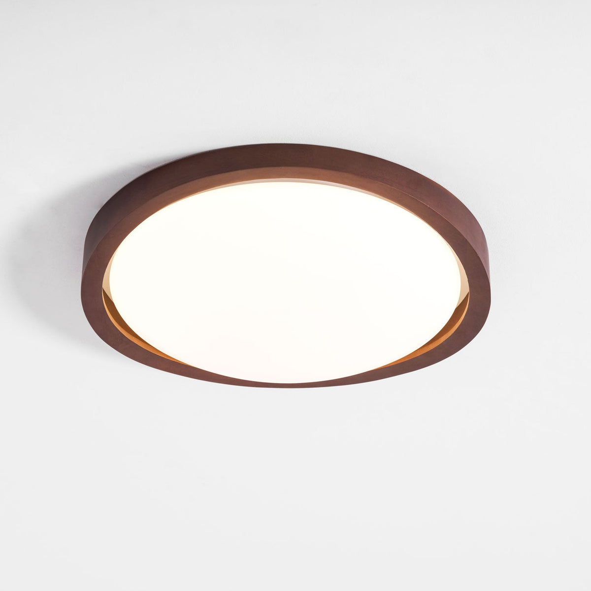 Noyer Walnut Curved Edge LED Flush Mount Ceiling Light