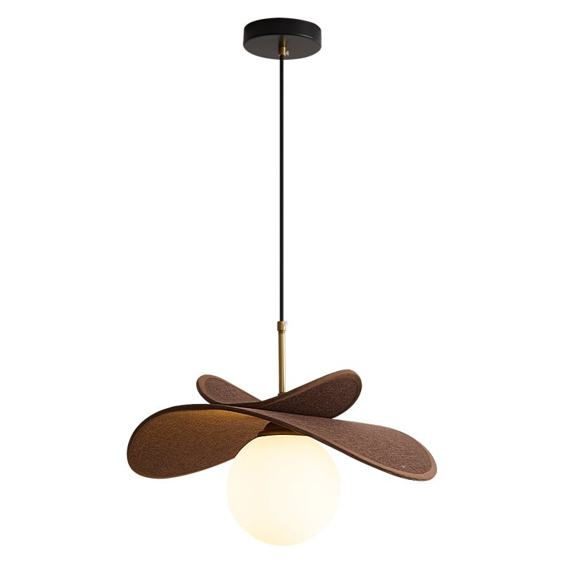 Palmera Raffia Petal Glass Globe Pendant Light