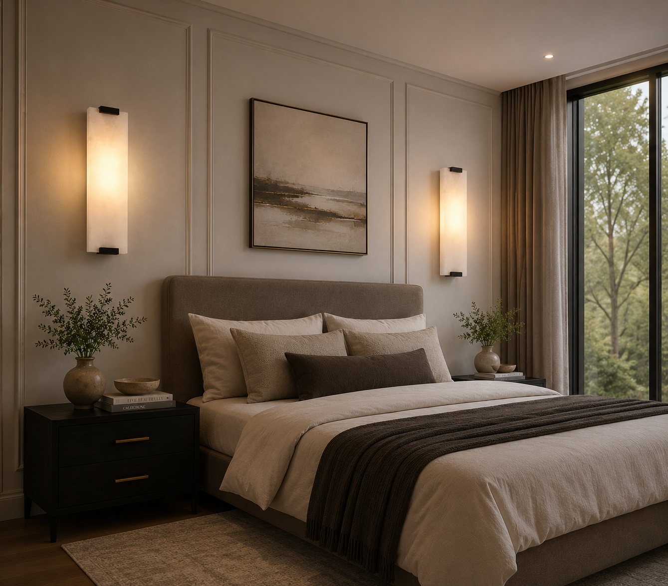 Marbella Modern Marble & Brass Wall Sconce