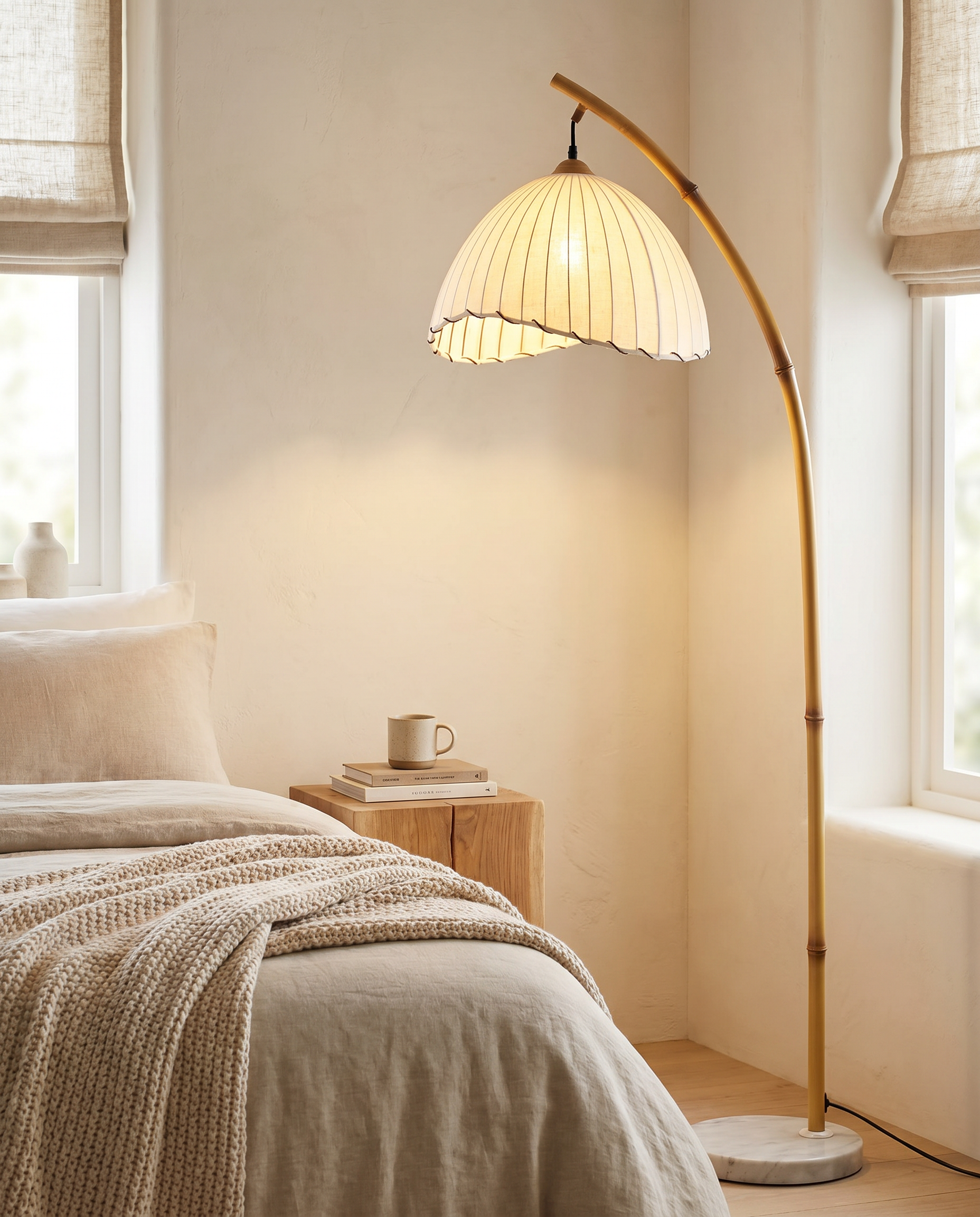 Kaze Floor Lamp in a bedroom corner