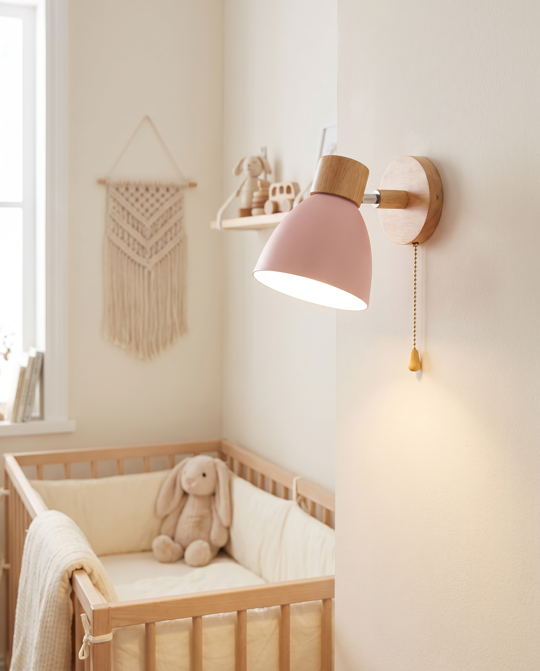 Sorbet Wall Sconce in Pink in a nursery