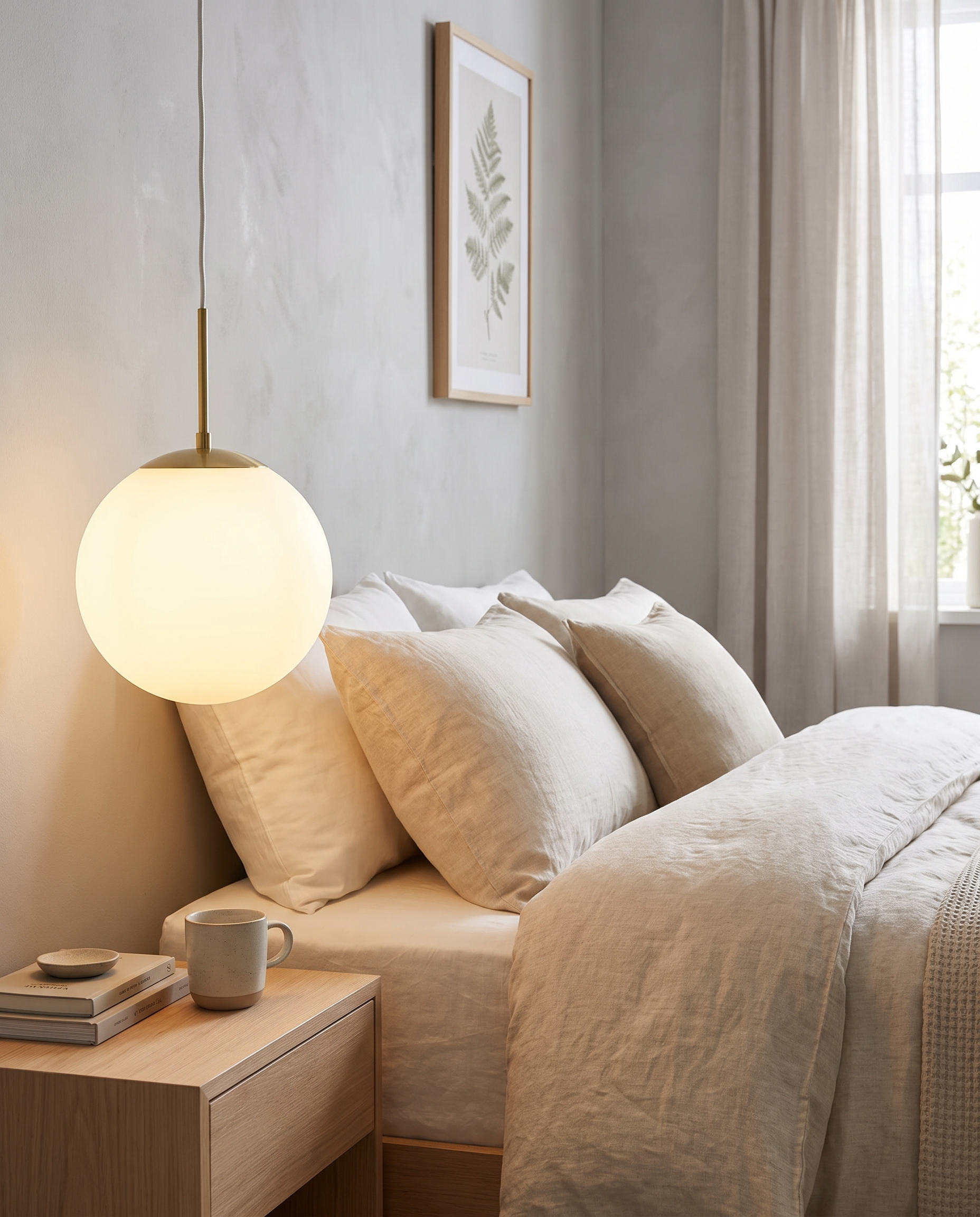 Bianca Orb Pendant Light over a kitchen island