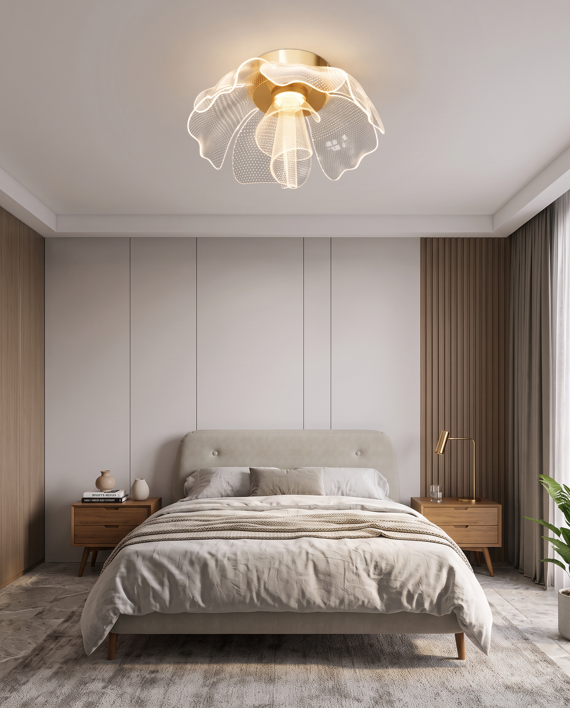 Fleur Ceiling Light in a modern bedroom
