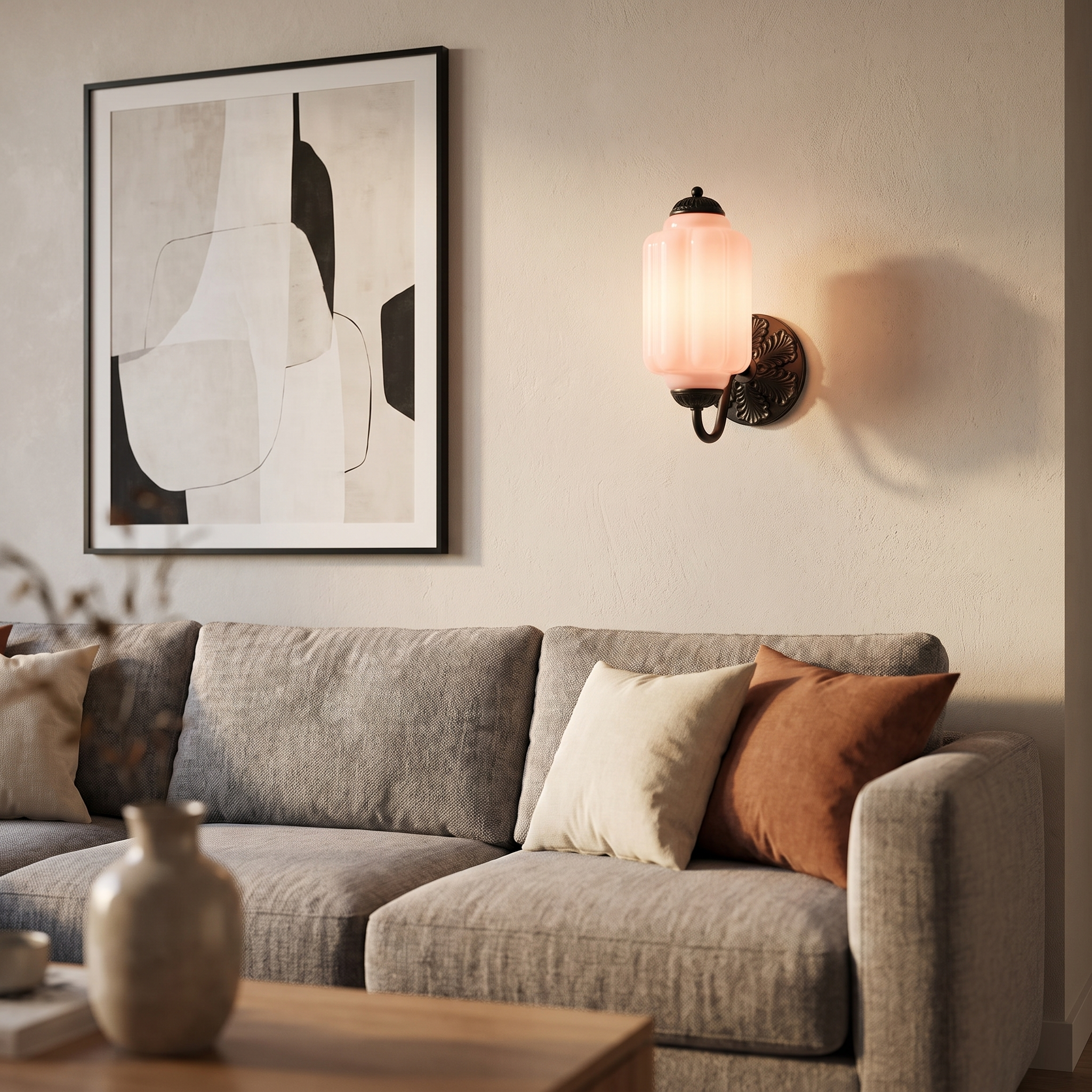 Selene wall sconce - black + pink