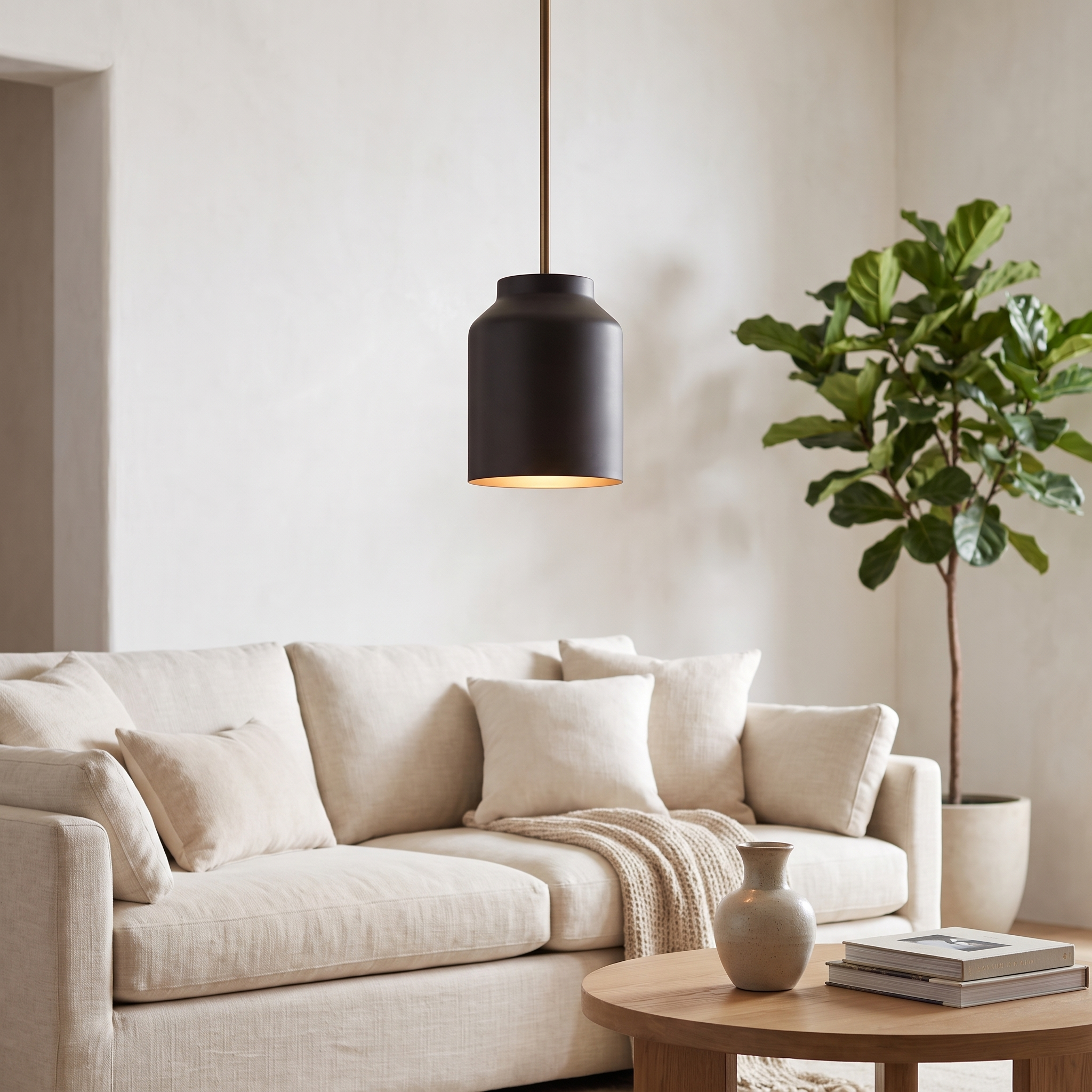 Hanton pendant - Powder Coated Dark Bronze / Antique Brass