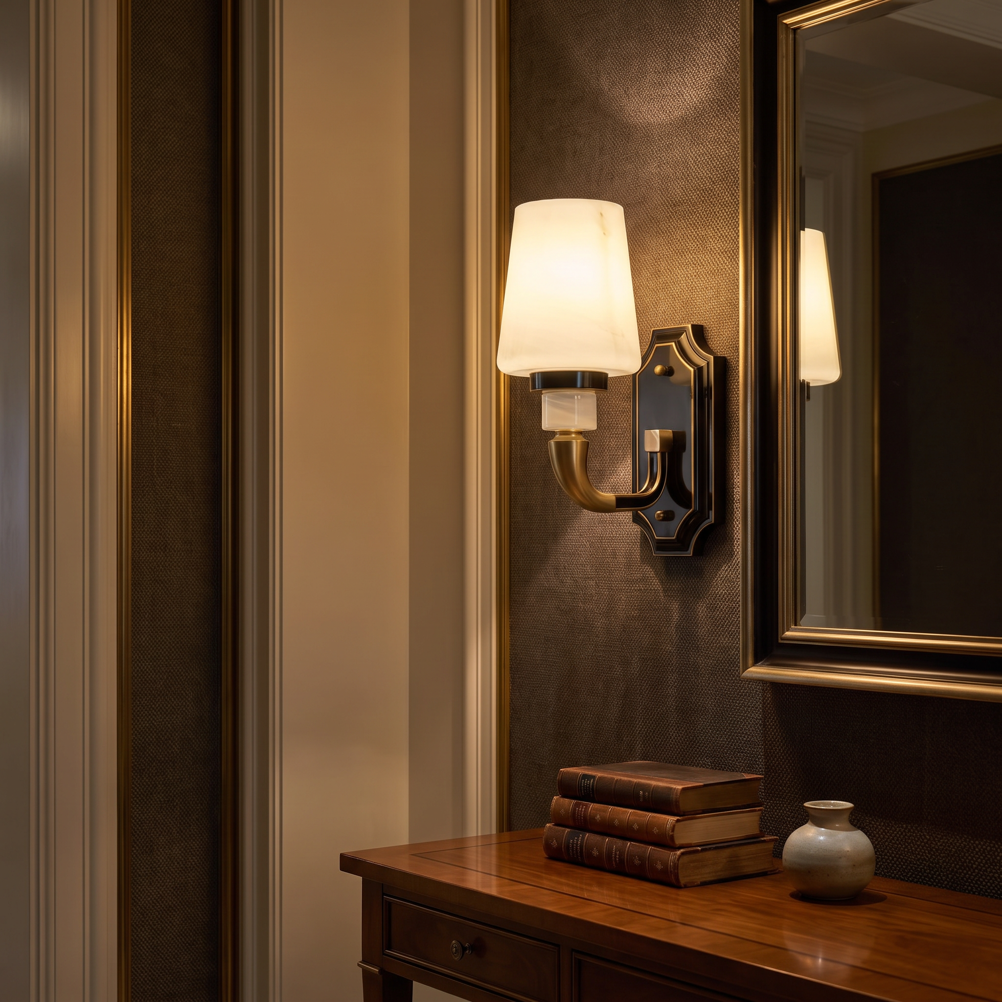 Calder Brass Wall Sconce Single Head lifestyle