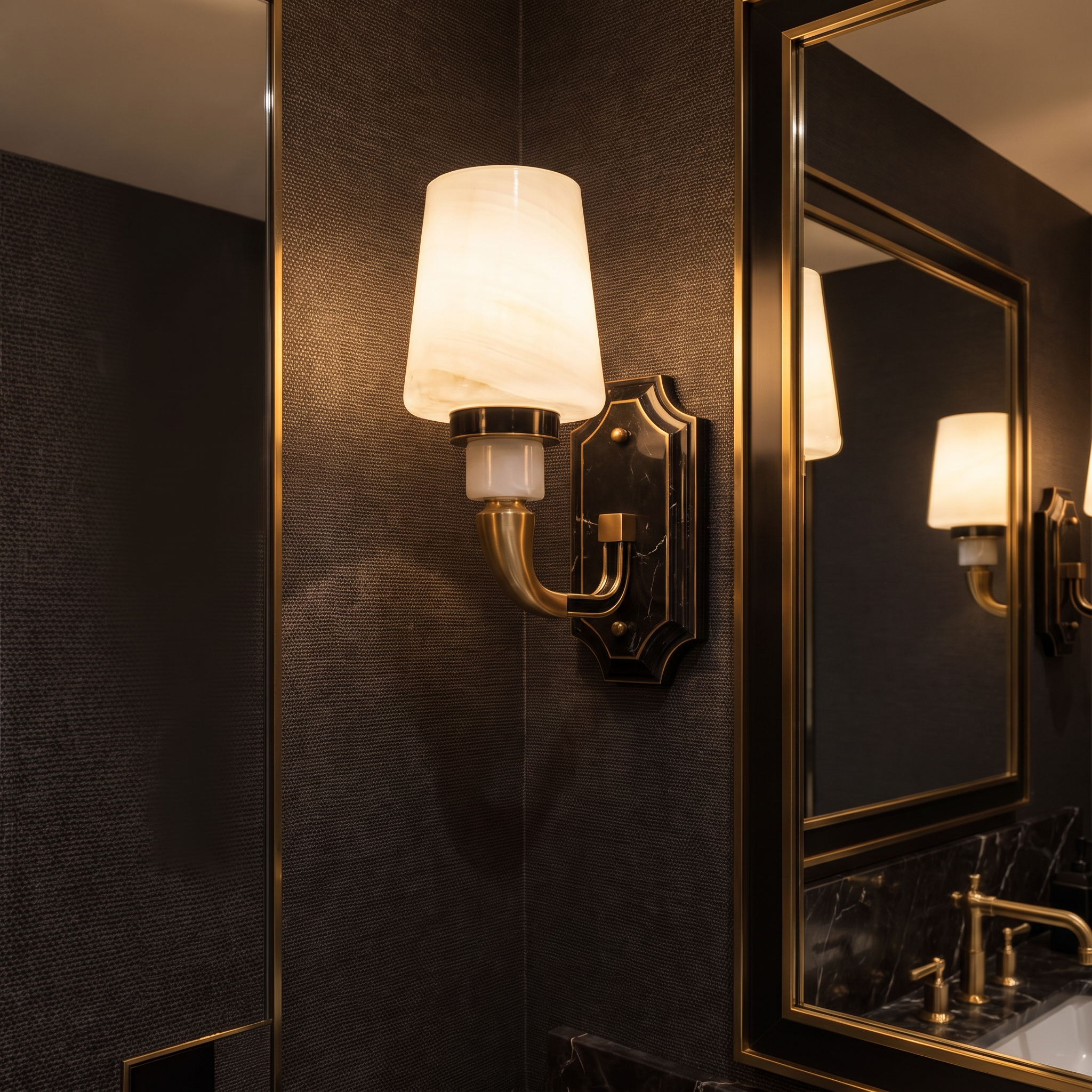 Calder Brass Wall Sconce Single Head lifestyle