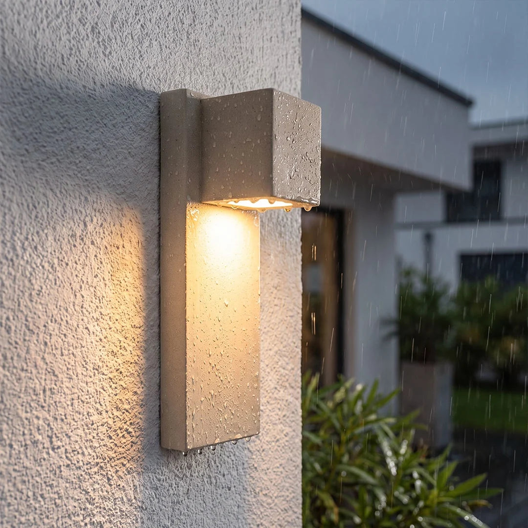 Mistral Geometric Stone Outdoor Wall Light