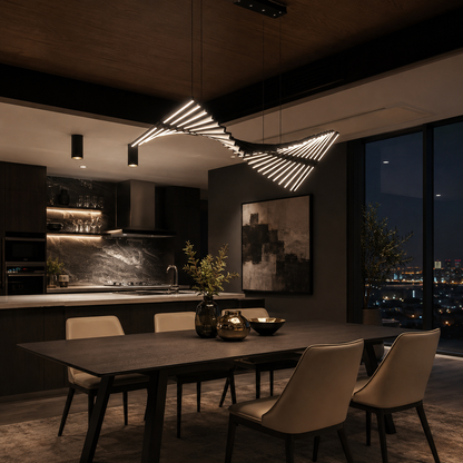 Nyxara Fishbone LED Linear Pendant Light