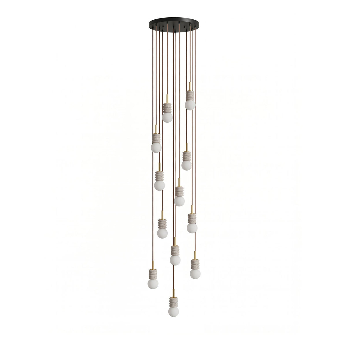 Violaine Yellow Travertine Ribbed Pendant Light