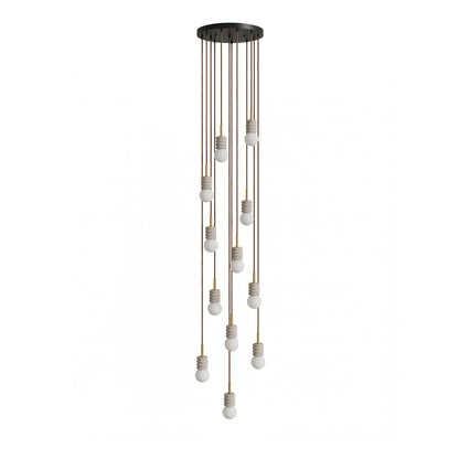 Violaine Yellow Travertine Ribbed Pendant Light
