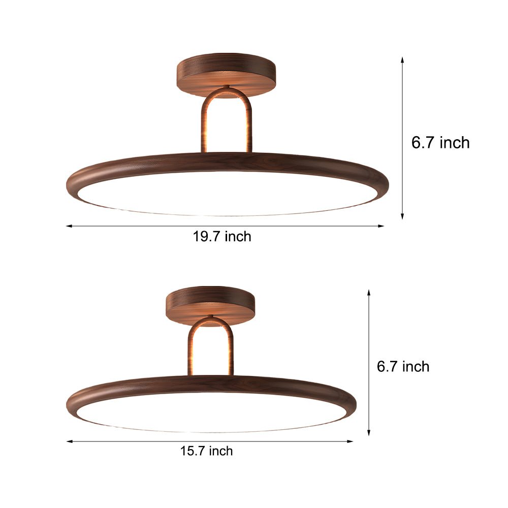 Rowena Wood Grain Round Ceiling Light