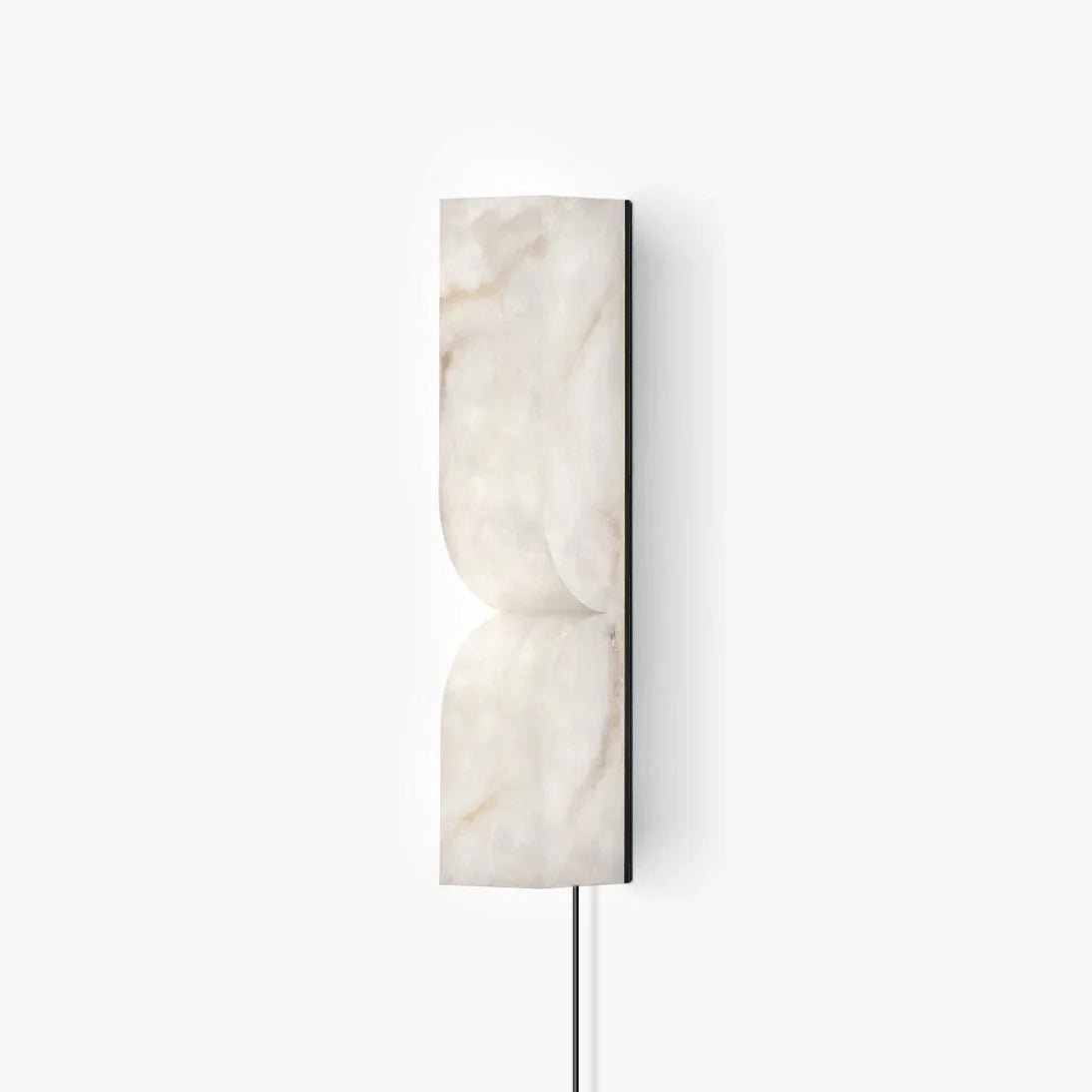 Cerise Carved Alabaster Plug In LED Wall Sconce