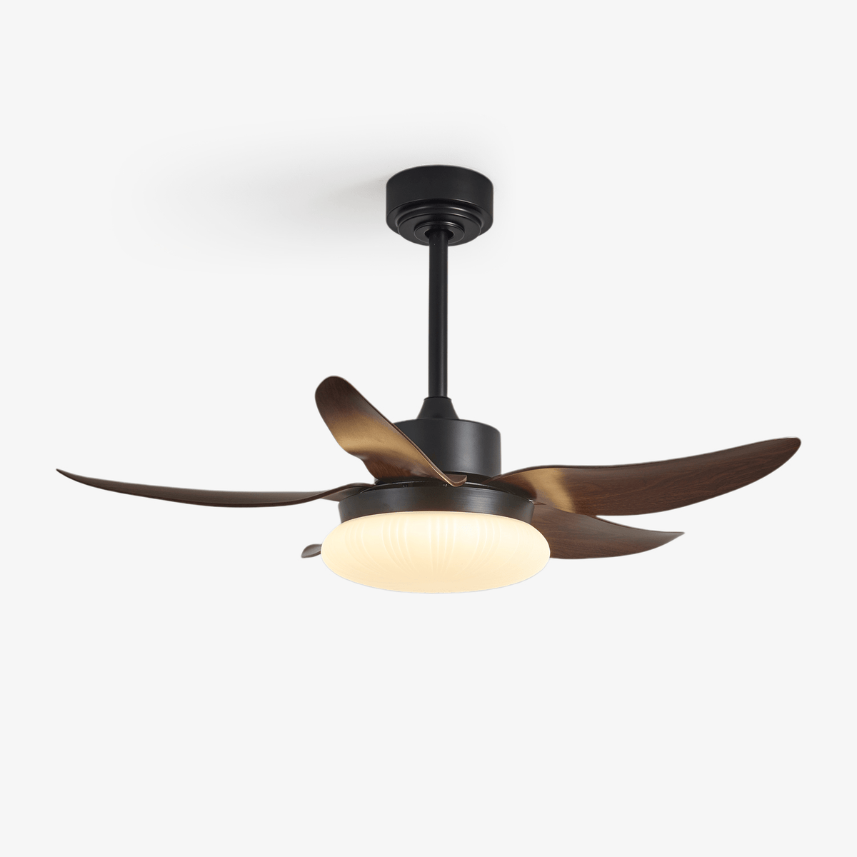 Belline Walnut Palm Blade LED Ceiling Fan Light
