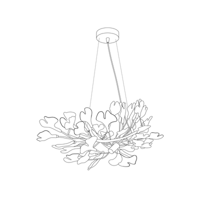 Horizon Ceramic Ginkgo Leaf Chandelier