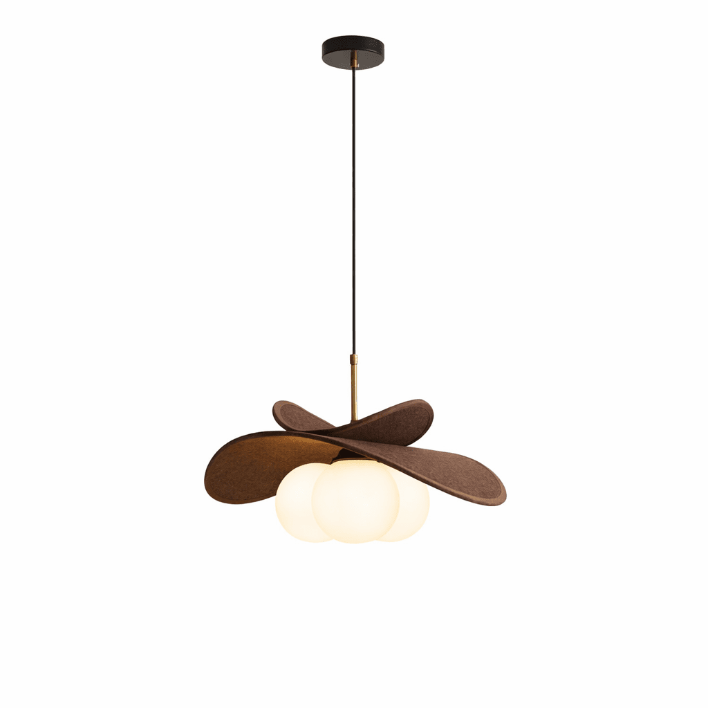 Palmera Raffia Petal Glass Globe Pendant Light