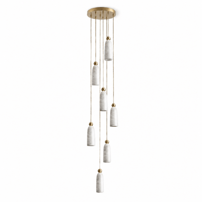 Ansette Alabaster Bell Cascade Pendant Light