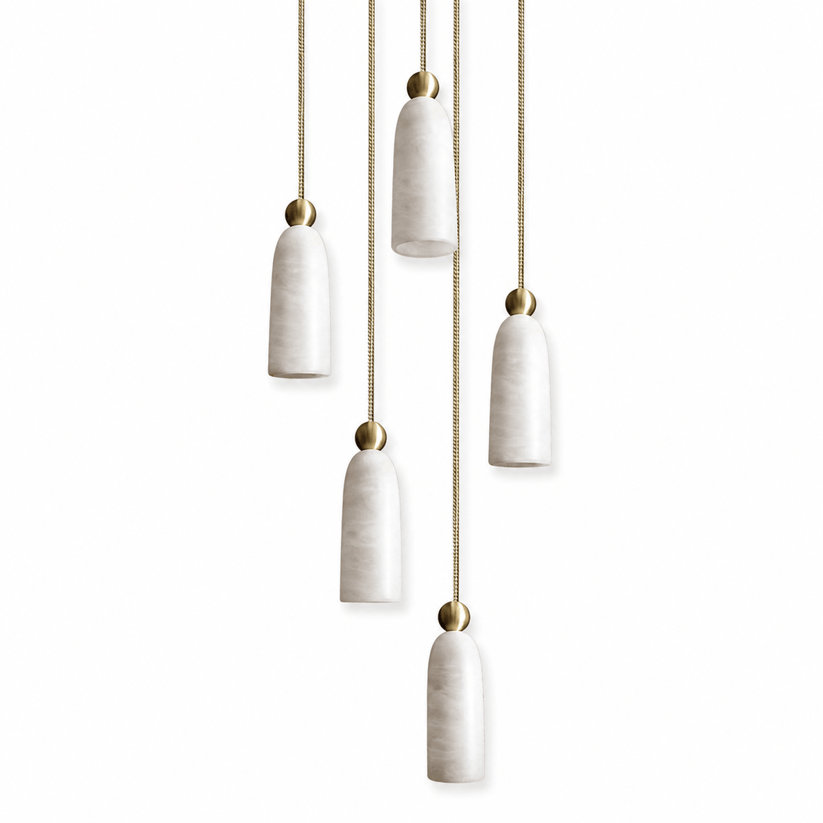 Ansette Alabaster Bell Cascade Pendant Light