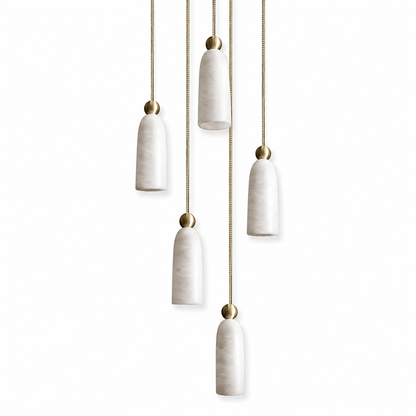 Ansette Alabaster Bell Cascade Pendant Light
