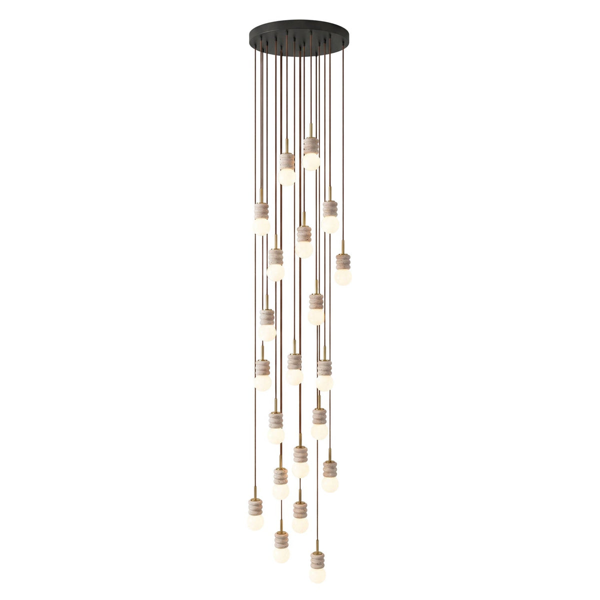 Violaine Yellow Travertine Ribbed Pendant Light