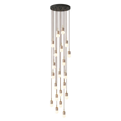 Violaine Yellow Travertine Ribbed Pendant Light
