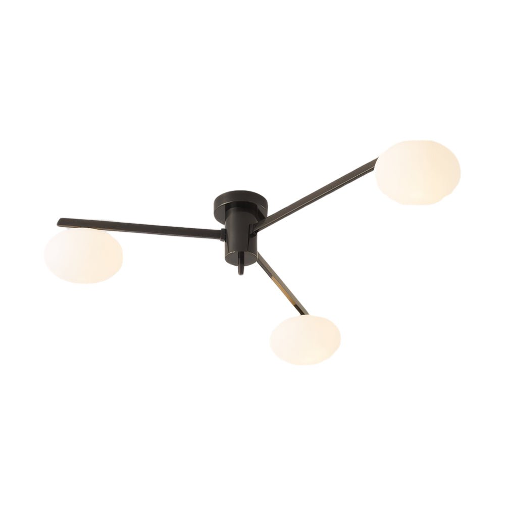 Oria Oval Glass Semi Flush Ceiling Light
