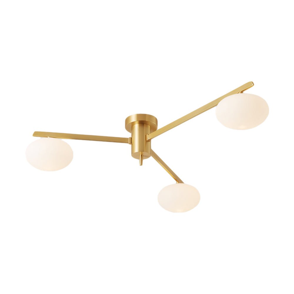 Oria Oval Glass Semi Flush Ceiling Light
