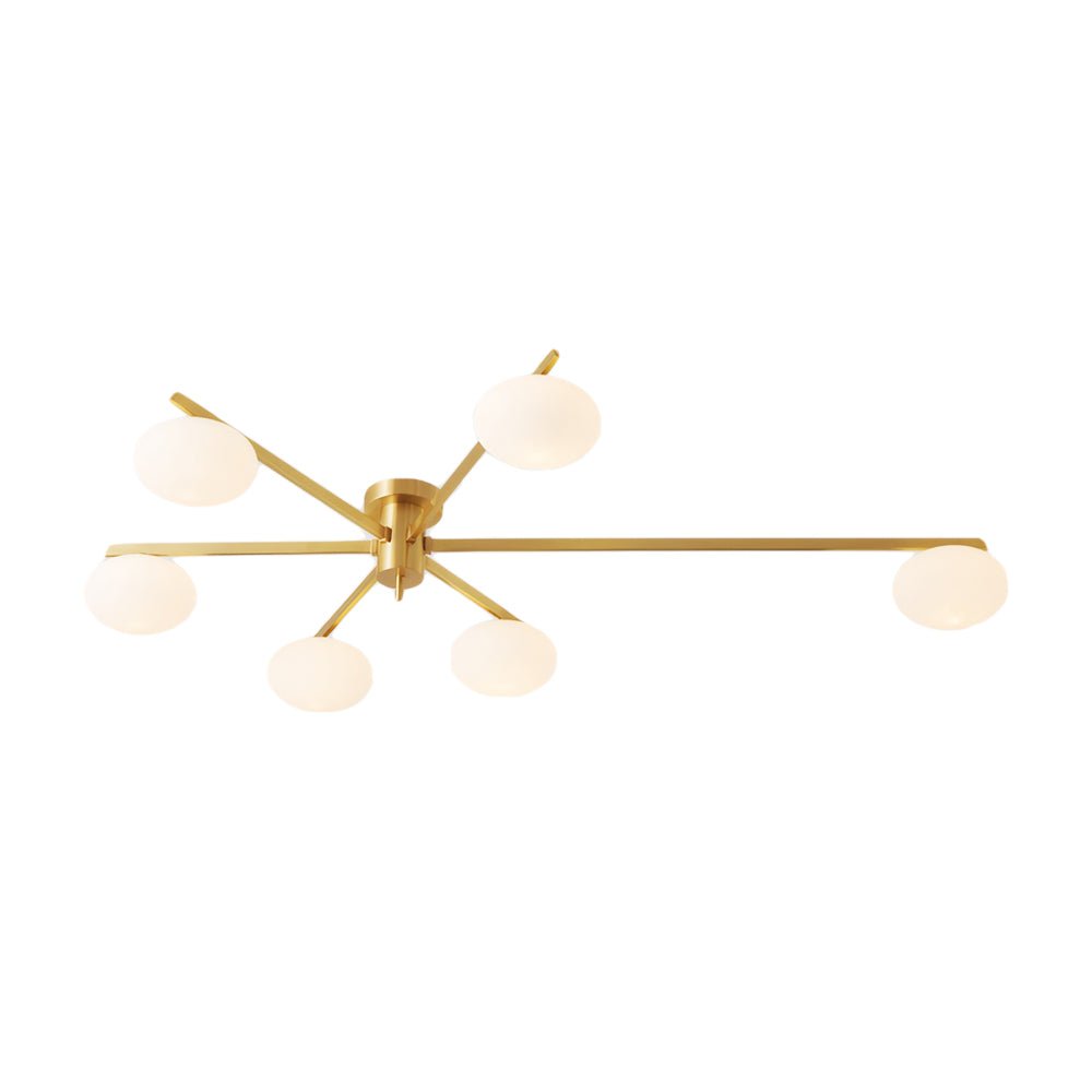 Oria Oval Glass Semi Flush Ceiling Light