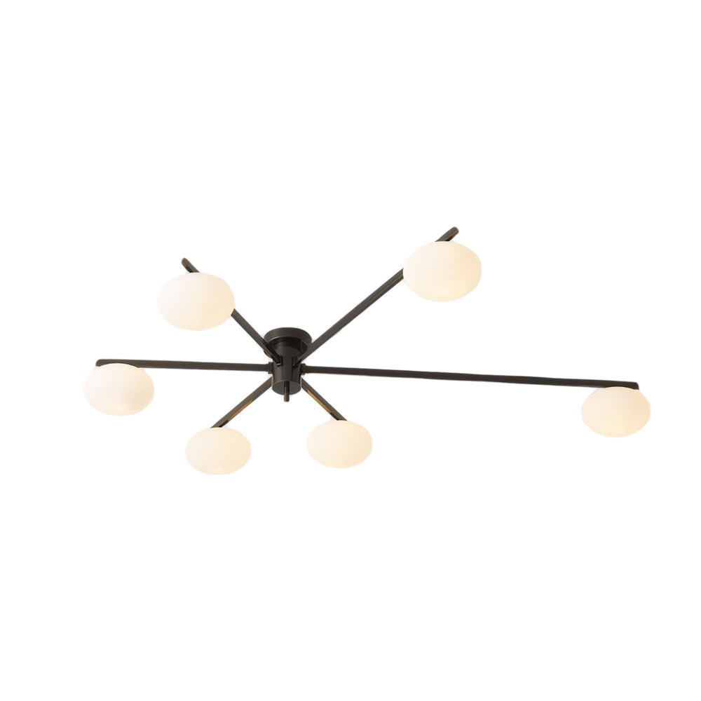 Oria Oval Glass Semi Flush Ceiling Light