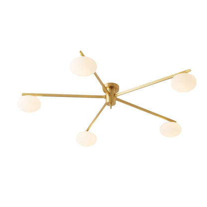 Oria Oval Glass Semi Flush Ceiling Light