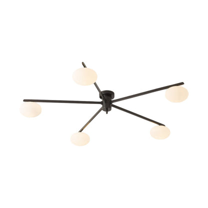 Oria Oval Glass Semi Flush Ceiling Light