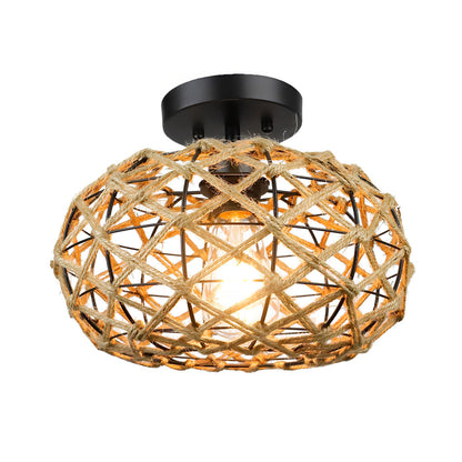 Nessa Hand Woven Rope Ceiling Light