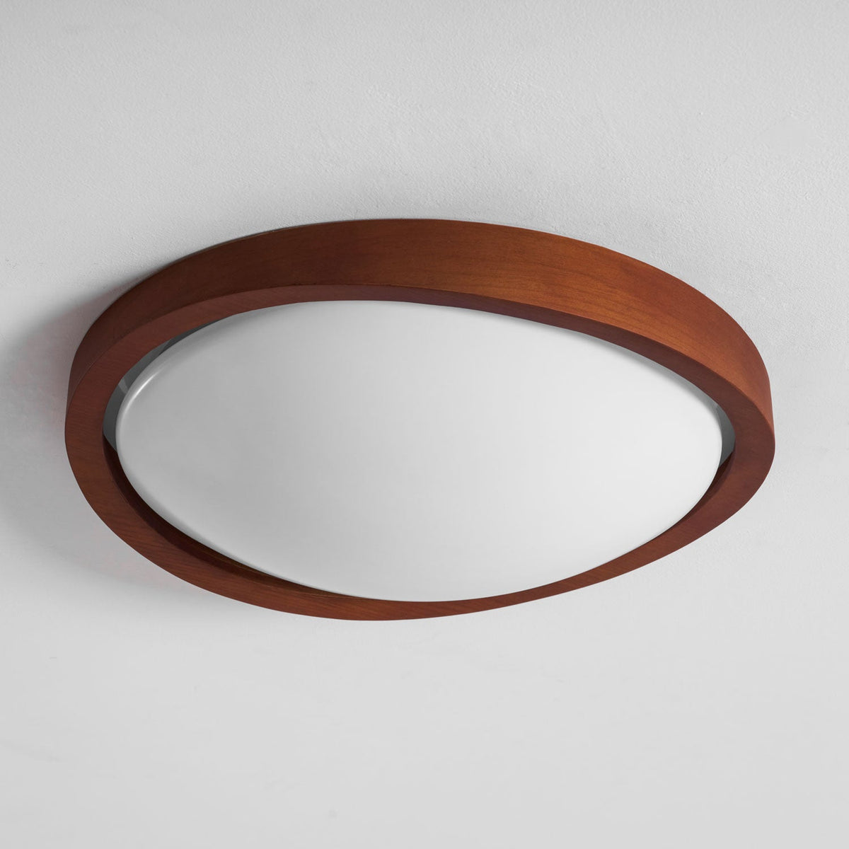 Noyer Walnut Curved Edge LED Flush Mount Ceiling Light