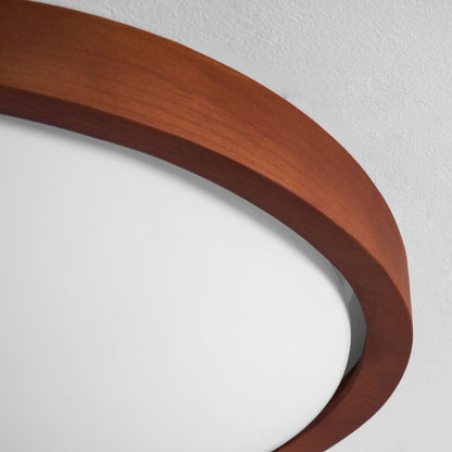 Noyer Walnut Curved Edge LED Flush Mount Ceiling Light