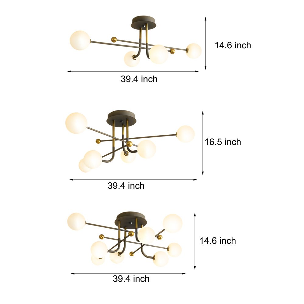 Vesta Sputnik Globe Semi Flush Ceiling Light