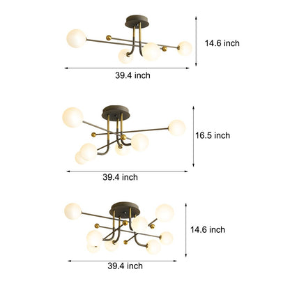 Vesta Sputnik Globe Semi Flush Ceiling Light