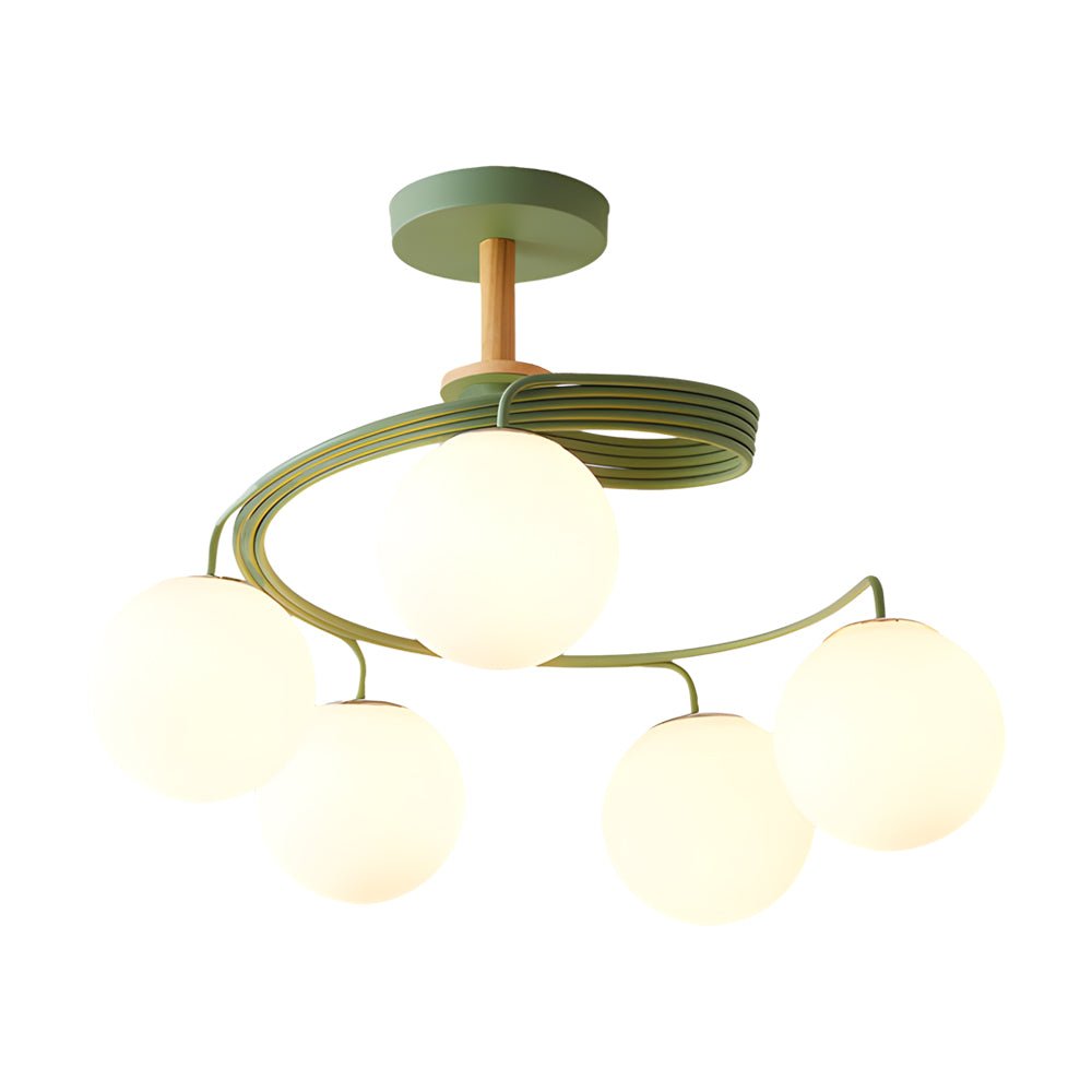 Verdon Spiral Glass Globe Ceiling Light