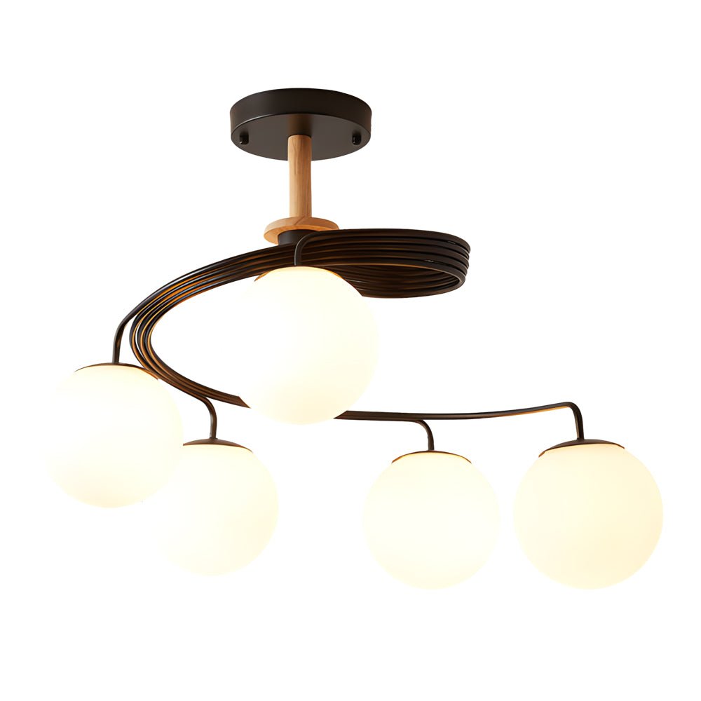 Verdon Spiral Glass Globe Ceiling Light