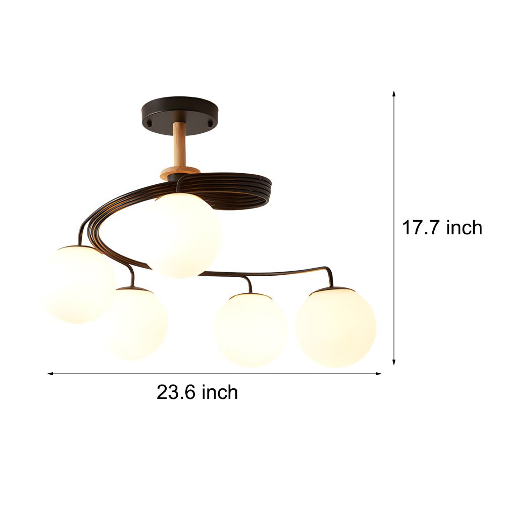 Verdon Spiral Glass Globe Ceiling Light