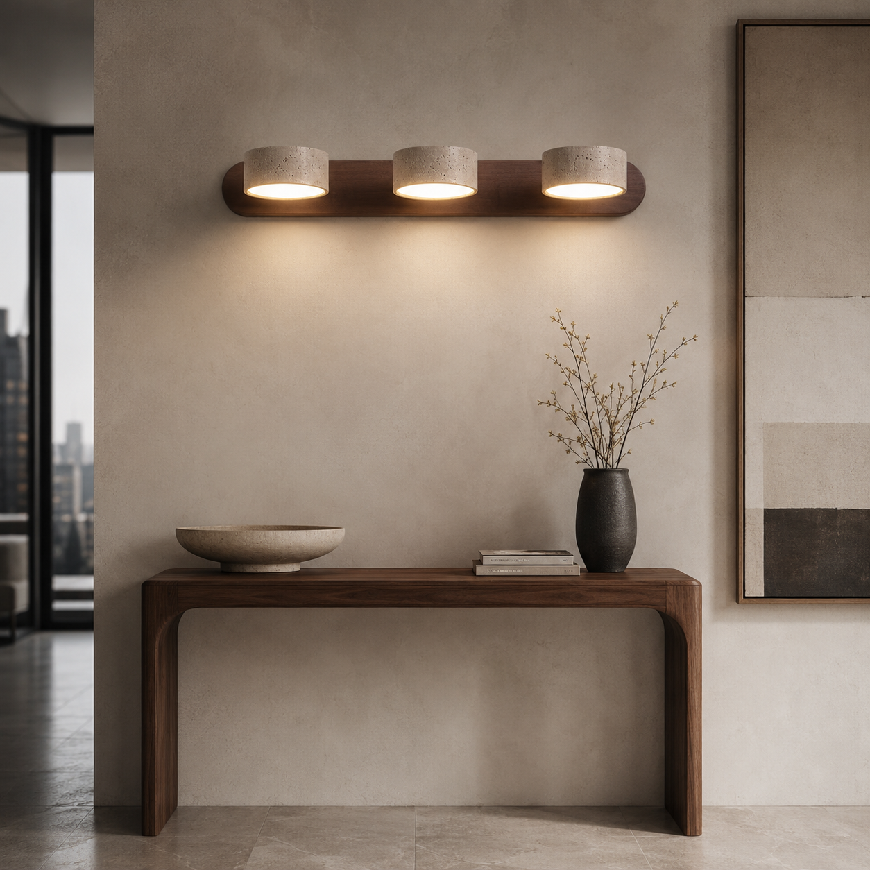 Filo Travertine Wall Sconce