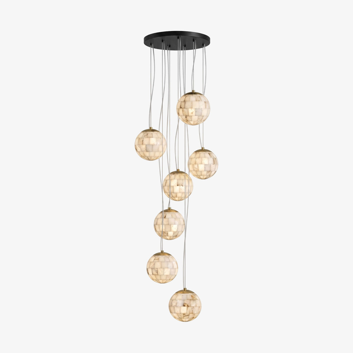 Aldora Alabaster Globe Brass Pendant Light