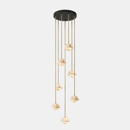 Arabelle Alabaster Dome Brass Pendant Light