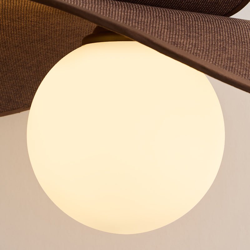 Palmera Raffia Petal Glass Globe Pendant Light