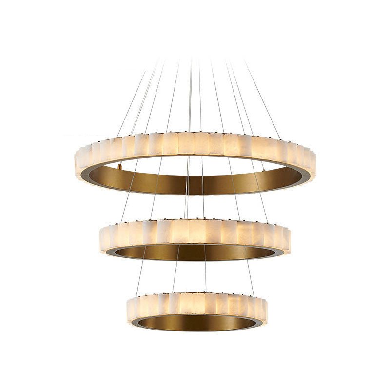 Almira Alabaster Halo Ring LED Chandelier