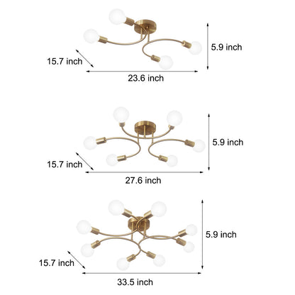 Calla Curved Arm Flush Mount Ceiling Light